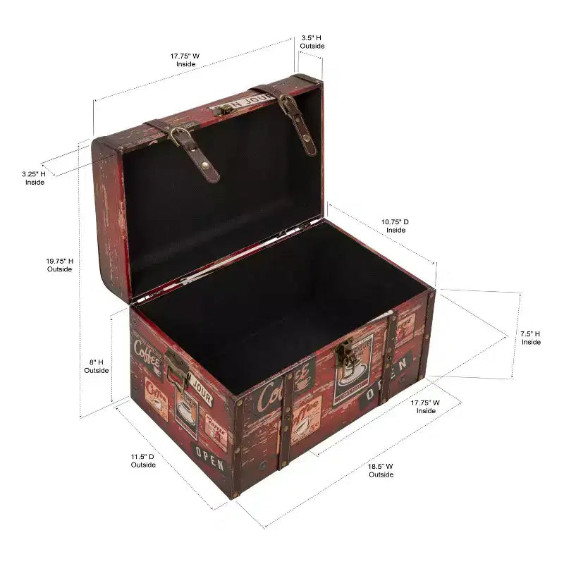 Household Essentials Medium Decorative Trunk Brown