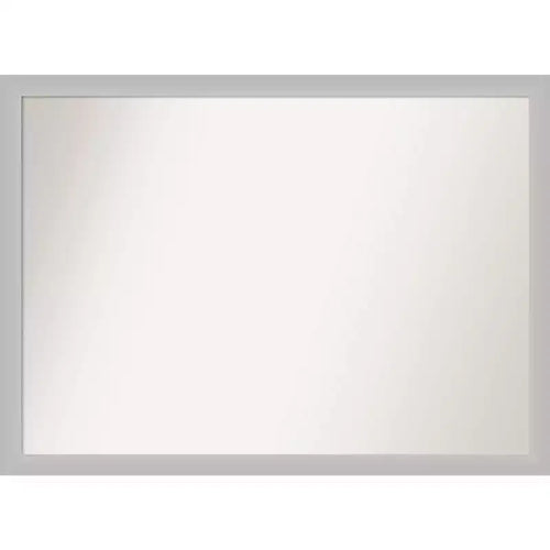 41" x 30" Non-Beveled Low Luster Silver Wood Wall Mirror - Amanti Art: Modern Rectangular, Includes Mount Hardware
