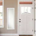 18" x 52" Non-Beveled Blanco White Wood on The Door Mirror - Amanti Art