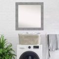 31" x 31" Non-Beveled Bark Rustic Gray Wall Mirror - Amanti Art