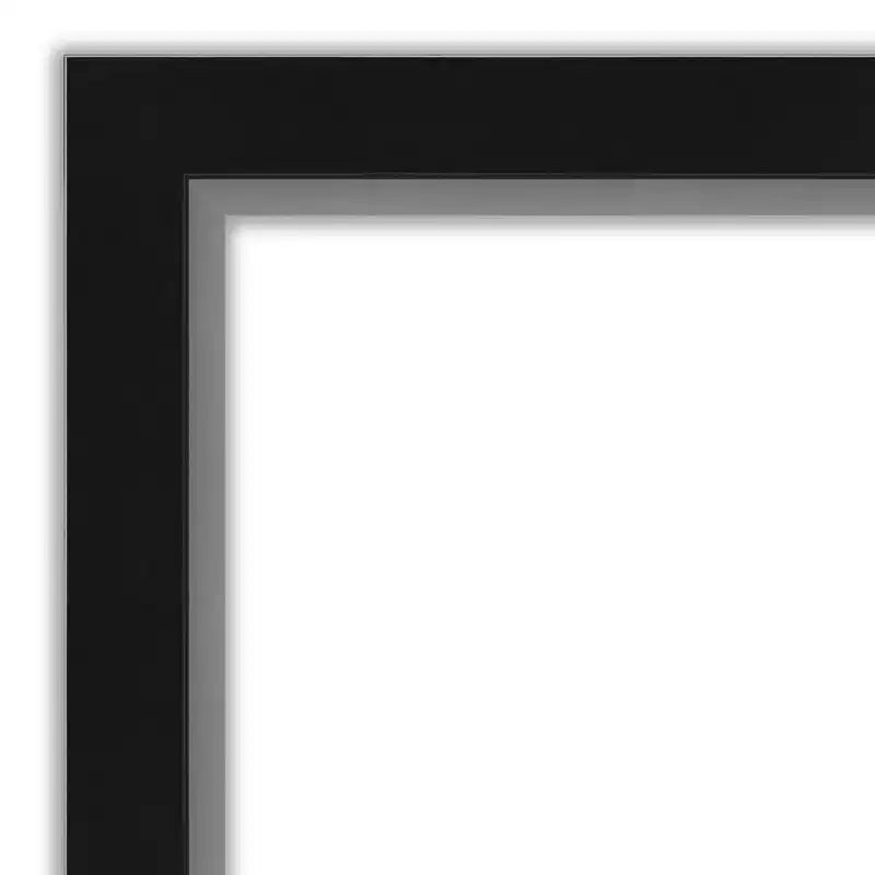 29" x 29" Non-Beveled Eva Narrow Bathroom Wall Mirror Black - Amanti Art: Modern Square Polystyrene Frame, Includes Mounting Hardware