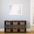31" x 25" Non-Beveled Cabinet Narrow Bathroom Wall Mirror White - Amanti Art