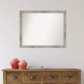 31" x 25" Non-Beveled Dove Gray Wash Square Wall Mirror - Amanti Art