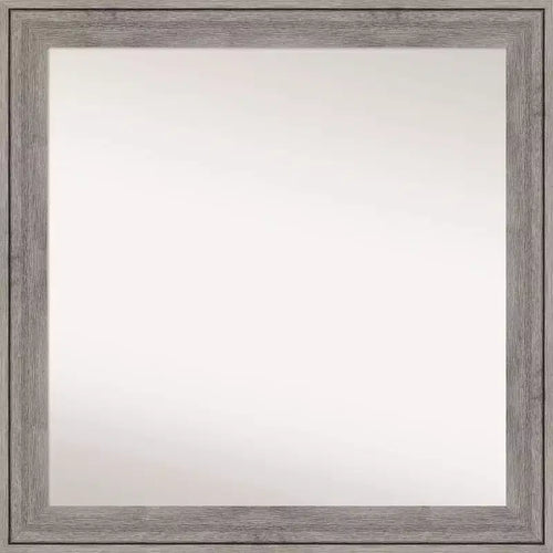 31" x 31" Regis Barnwood Gray Wood Wall Mirror: Square, Modern, Wood Frame - Amanti Art