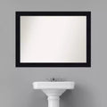 42" x 31" Non-Beveled Shiplap Navy Wood Bathroom Wall Mirror - Amanti Art: Modern Rectangle, Wall Mount