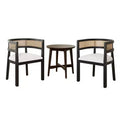 Christopher Knight Home Allen 3 Pieces Mid-Century Modern Wood and Cane Seating Set