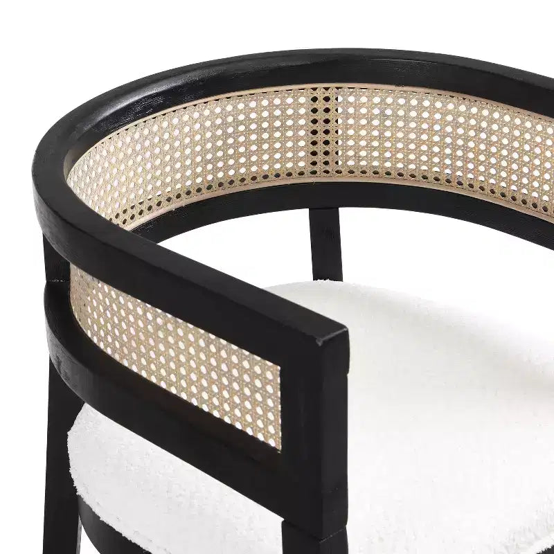 Christopher Knight Home Allen 3 Pieces Mid-Century Modern Wood and Cane Seating Set