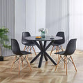 MAYEERTY Table 42.1in Black Mid Century Pedestal Coffee Table Cross Leg