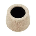 Saro Lifestyle Mushroom Storage Ottoman  Faux Shearling Footrest with Hidden Storage, Decorative Accent Stool for Living Room or Bedroom
