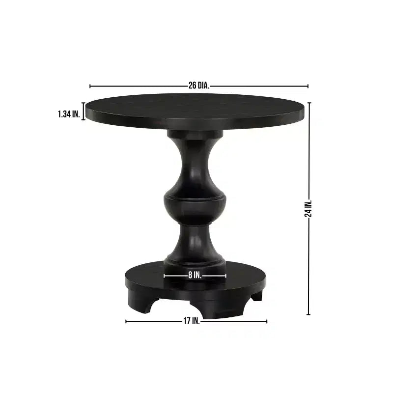 Roundhill Furniture Caesar Traditional Round Pedestal End Table