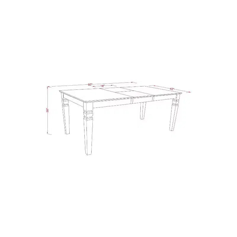 HomeStock on Rectangular Dining Table with 18 in butterfly Leaf