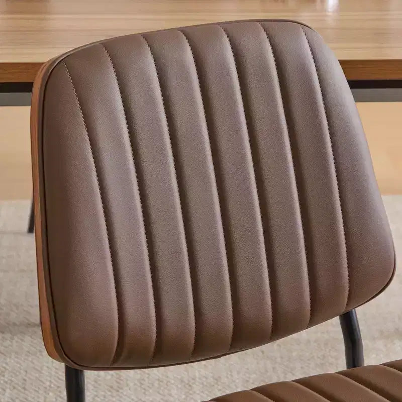TUYOHW PU Leather Kitchen Chairs Set of 2 with Metal Tapered Legs,Ergonomic Dining Chairs with Curved Backrest,Wider & Deeper Leg Spacing