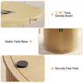 Dyonery Round Dining Table for 4 People,35.43 Modern Kitchen Table with Hidden Storage & Fluted Wood Design,Wood Texture Dining Table for Small Space