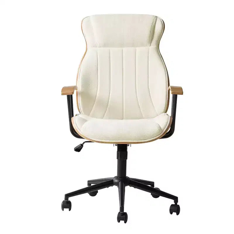 Basilio Mid-Century Modern Curved Bentwood High Back Swivel Office chair with Tilting|ART OF LIVING DESIGNS