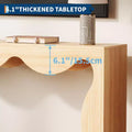 Rustic-style round-edge console table, 63 inches, with storage shelves, space-saving, suitable for entryway, living room, or hallway