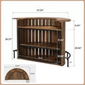 Lantine 4-Tier Bar Table, 39.4 H with Footrest, Arc-Shaped, Modern Wine Bar Cabinet for Home Pub, Living Room, Rustic Brown.