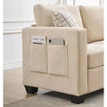 3 Seat Sofa Couch, 89 Modern Sofa with Armrests, Sofa with Extra Deep Seat Couches for Living Room Bedroom Apartment and Office Chenille Beige