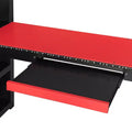 Luxystar Modern Gaming Full Loft Bed With Lighted Desk And Keyboard Tray, Pegboard, Storage Bookcase