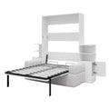 Whisen Queen Wall Murphy Bed Frame with Sofa and Storage Cabinets, Space-Saving Wall Bed