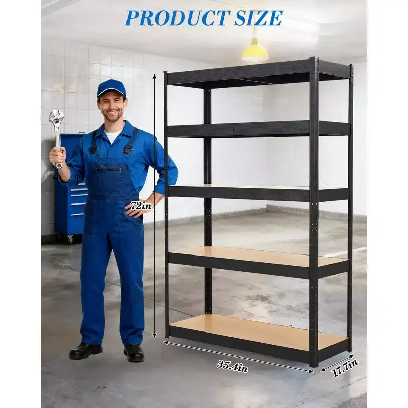 Coolmee Garage Storage Shelves, Heavy Duty Metal 5-Tier Adjustable Shelving Units, Loads 2000 LBS, Storage Racks for Warehouse,Pantry, Basement