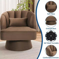 Modern Smooth Swivel Barrel Accent Chair  360 Rotating Lounge Armchair with Upholstered Armrests  Comfy Club Chair for Living Room, Bedroom,Office