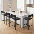 Upholstered Bar Stool with Backrest & Footrest, Ergonomic Design, Easy Assembly, for Kitchen Island & Counter