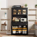 66 Tall Pantry Cabinet with LED Lights, Charging Station, Storage Drawers and Adjustable Shelves for Dining Room, Living Room