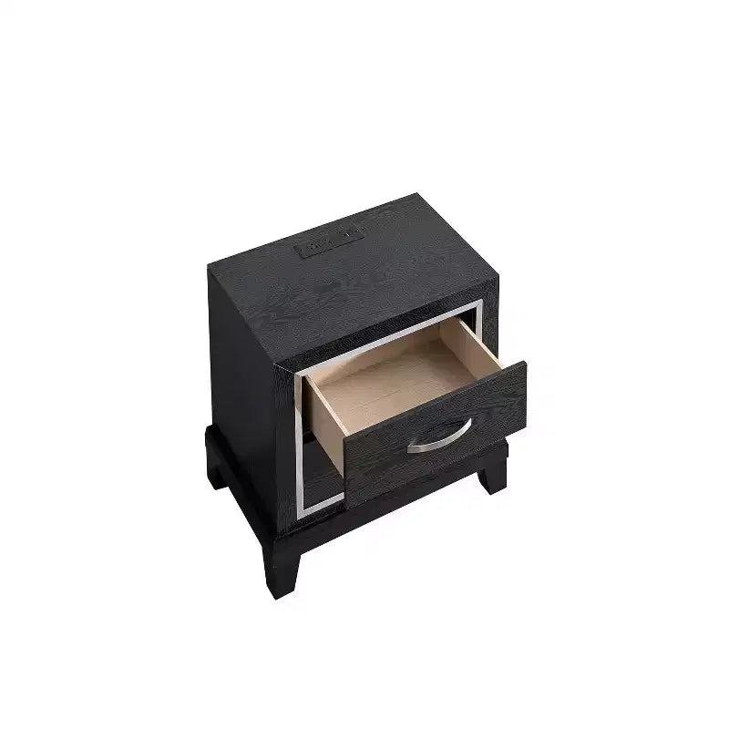 HomeStock Rectangle Wood Nighstand For Living Room and Bedroom