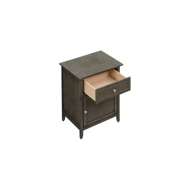 HomeStock Rectangle Wood Nighstand For Living Room and Bedroom