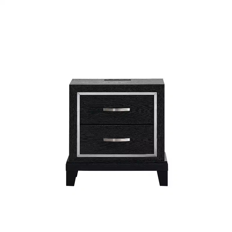 HomeStock Rectangle Wood Nighstand For Living Room and Bedroom