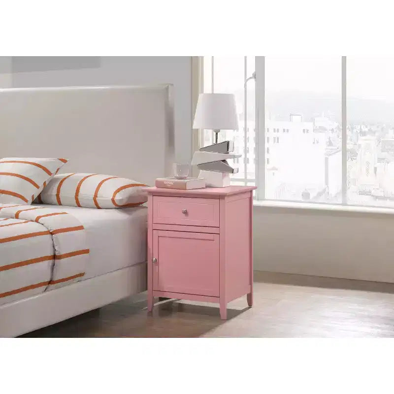 HomeStock Rectangle Wood Nighstand For Living Room and Bedroom