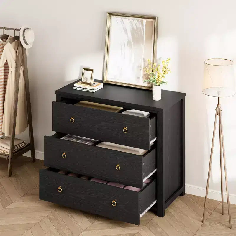 29 Tall Dresser with 3 Drawers & Storage Cabinet - Nightstands,Versatile Clothes Organizer for Bedroom, Closet, Living Room & Hallway