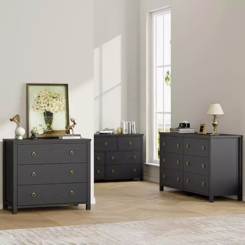 29 Tall Dresser with 3 Drawers & Storage Cabinet - Nightstands,Versatile Clothes Organizer for Bedroom, Closet, Living Room & Hallway