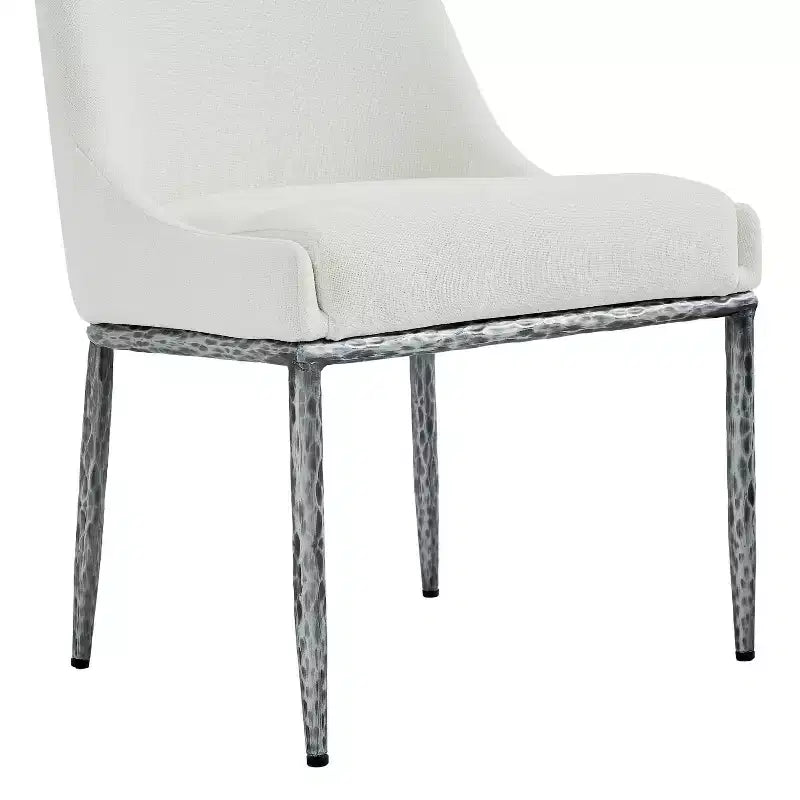 Christopher Knight Home Wilhelma 7 Piece Industrial Hammered Iron Dining Set with Upholstered Dining Chairs