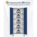 71 in Steel Storage Cabinet with Locking Doors & 4 Adjustable Shelves, Heavy Duty Metal Cabinet for Garage, Office & Pantry, Rustproof Construction