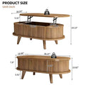 GDFStudio Harrison Lift Top Coffee Table with Fluted Panel and Hidden Compartment