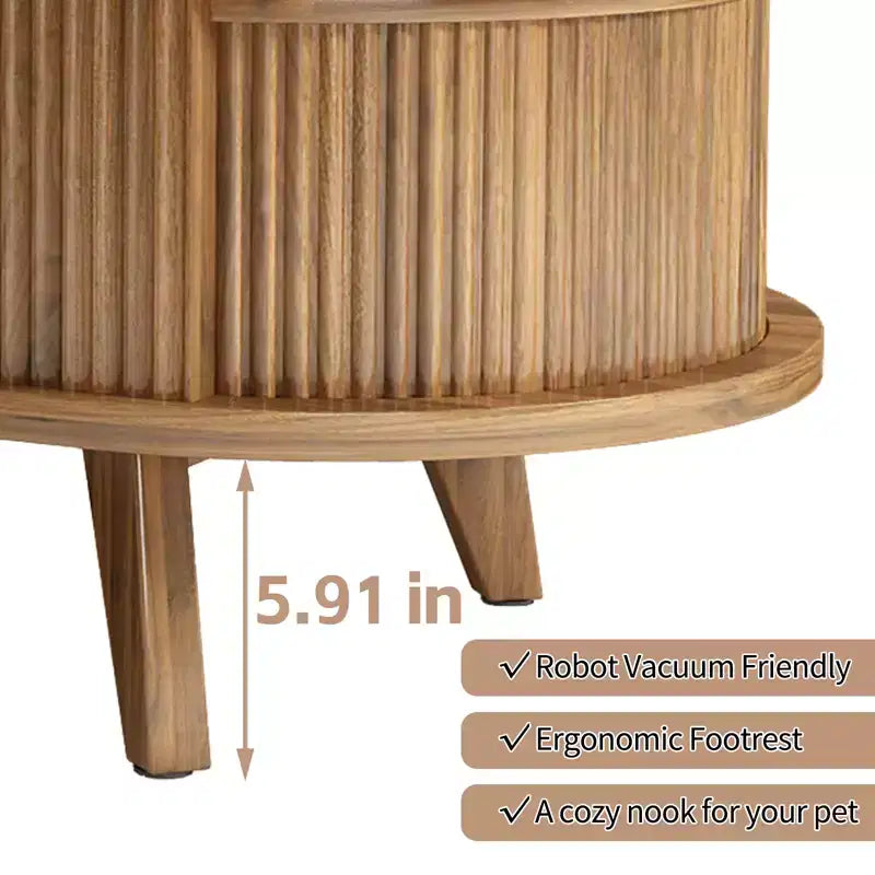 GDFStudio Harrison Lift Top Coffee Table with Fluted Panel and Hidden Compartment