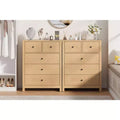 5-Drawer Tall Wooden Dresser for Bedroom, Modern Double Chest of Drawers with Deep Drawers & Metal Knobs for Kids Bedroom, Entryway & Hallway