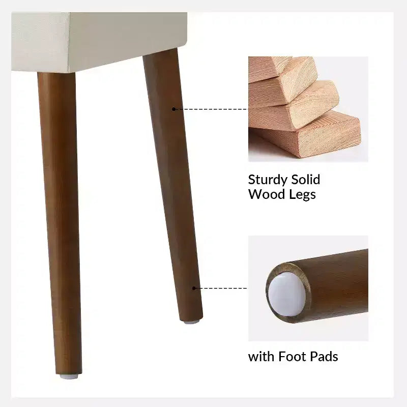 Adam Dining Bench with Solid Wood Legs and Foot Pads|ART OF LIVING DESIGNS