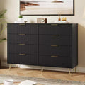 Acekool Fluted 8 Drawer Dresser for Bedroom, Wide Modern Wood Chest and TV Stand for Living Room Hallway