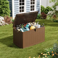 130 Gallon Heavy-Duty Outdoor Resin Deck Box  Waterproof, Weather-Resistant Storage for Patio Cushions, Garden Tools, Packages