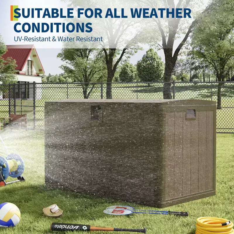 130 Gallon Heavy-Duty Outdoor Resin Deck Box  Waterproof, Weather-Resistant Storage for Patio Cushions, Garden Tools, Packages