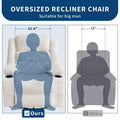 360 Swivel Rocking Recliner Chair with Cup Holder, Upholstered Manual Recliner for Living Room Nursery