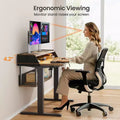 55x28 In Electric Standing Desk, Adjustable Sit Stand Desk with Bookshelf Monitor Stand, Stand Up Desk for Home Office with LED Light Strip