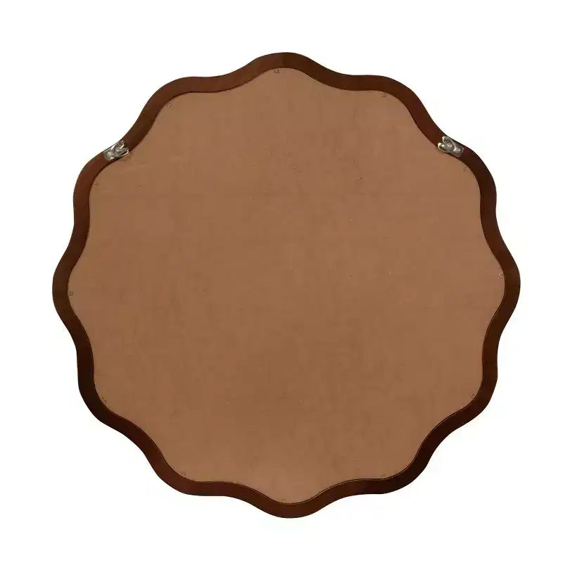 36 Round Decorative Wall Mirror with Wavy Design, Modern Accent Mirror for Bedroom, Bathroom, Living Room, Entryway-Panipeachy