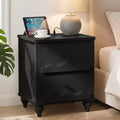 Besiost Wooden 2-Drawers Dresser with Charging Station, End Table Space-Saving, Modern Nightstand