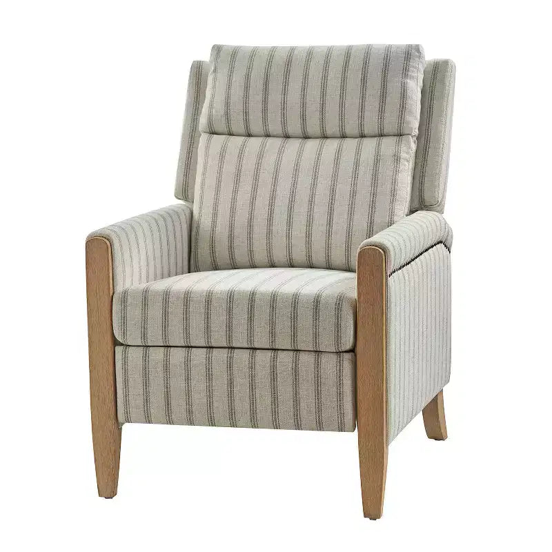 Rosa Upholstered Push Back Recliner-BEIGE