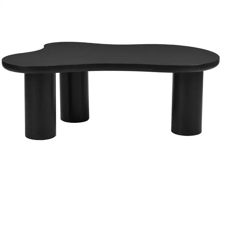 Cloud Coffee Table with Ball Legs, Modern Irregular Center Table for Living Room, Black