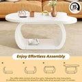 39.3 Cloud Coffee Table with Ball Legs, Modern Irregular Center Table for Living Room, White
