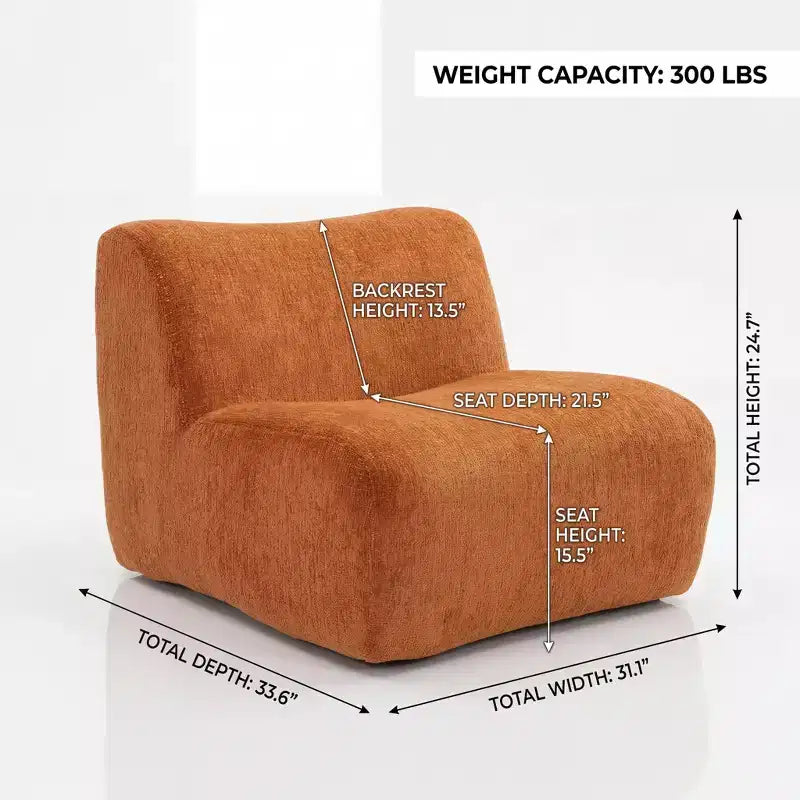GDFStudio Ronald Modern Modular Armless Accent Chair with Foam Cushion
